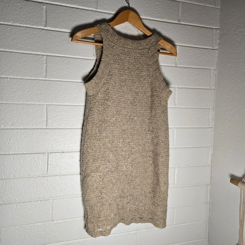 Free People Womens Napoli Sweater Duster Vest Wool Blend Chunky Knit Long Medium
